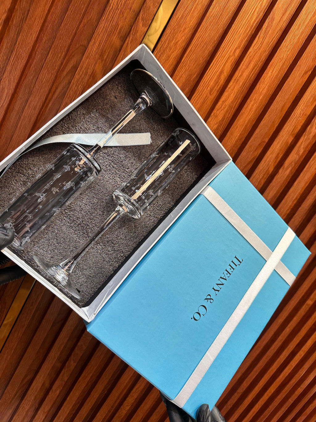 Tiffany & Co. Whiskey Glass Set – First Copy Butterfly Etched Pair