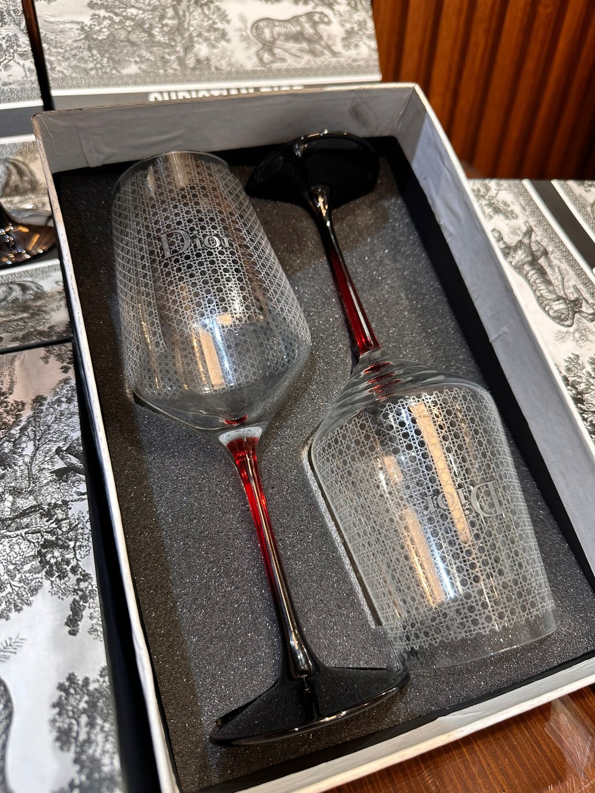 Dior Whiskey Glass Set – First Copy Etched Crystal Pair