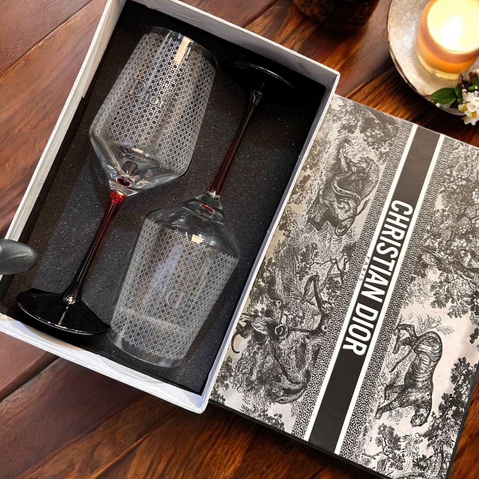 Dior Whiskey Glass Set – First Copy Etched Crystal Pair