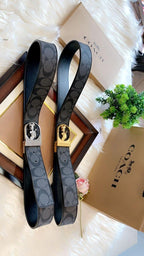 Coach Leather Belt  – First Copy Signature Logo Strap with Horse