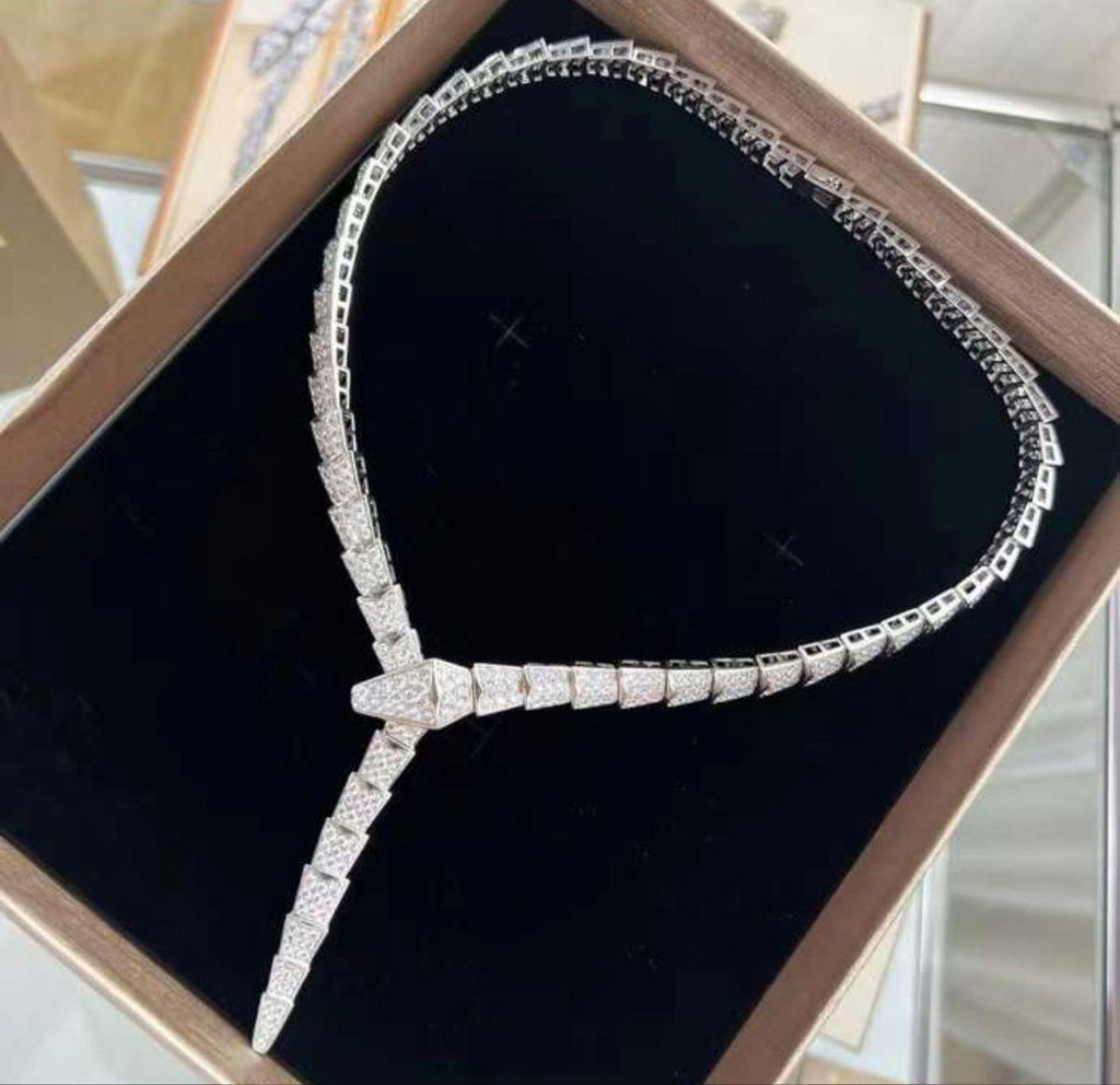 Replica BVLGARI Diamond Snake Choker Necklace for Women