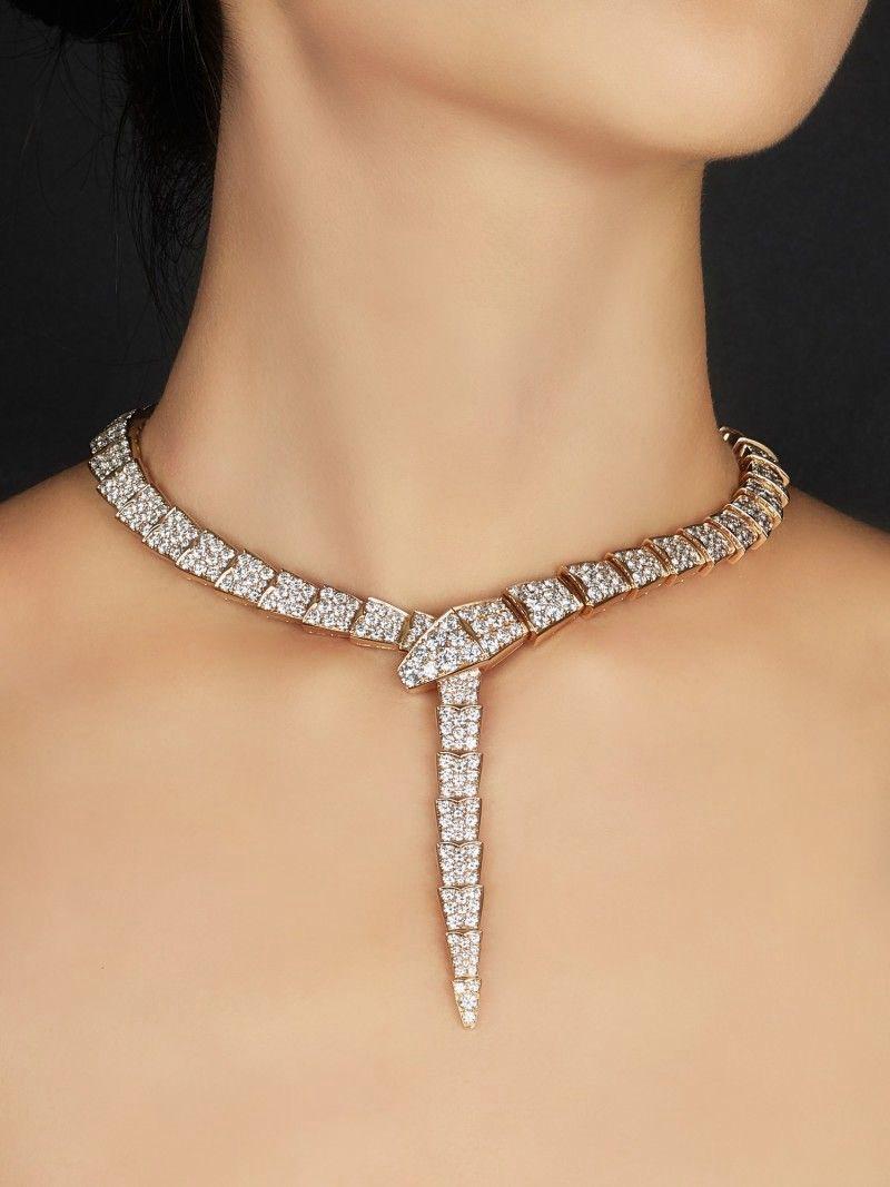 Replica BVLGARI Diamond Snake Choker Necklace for Women
