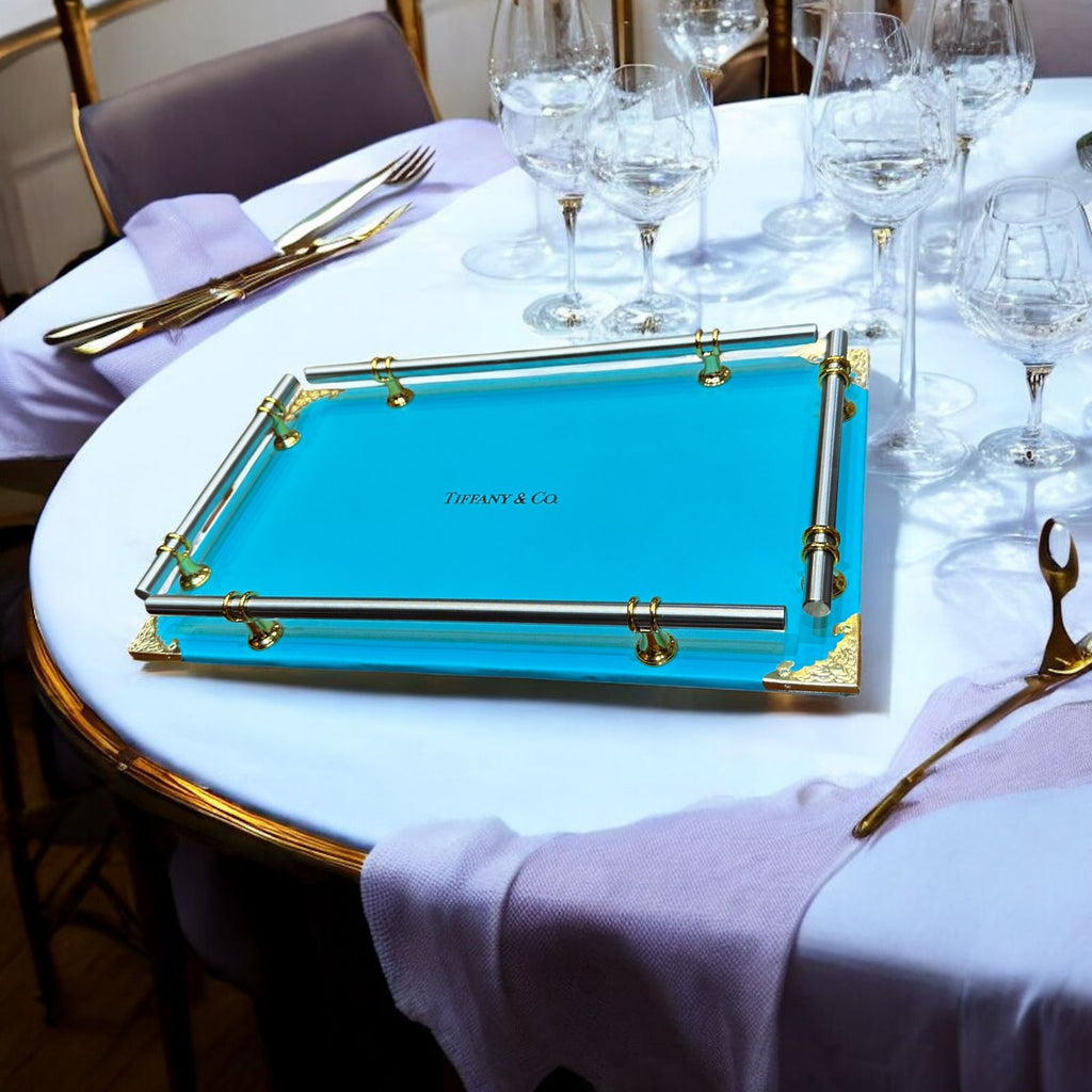 Replica Tifany & Co. Serving Tray – Luxury Blue Acrylic
