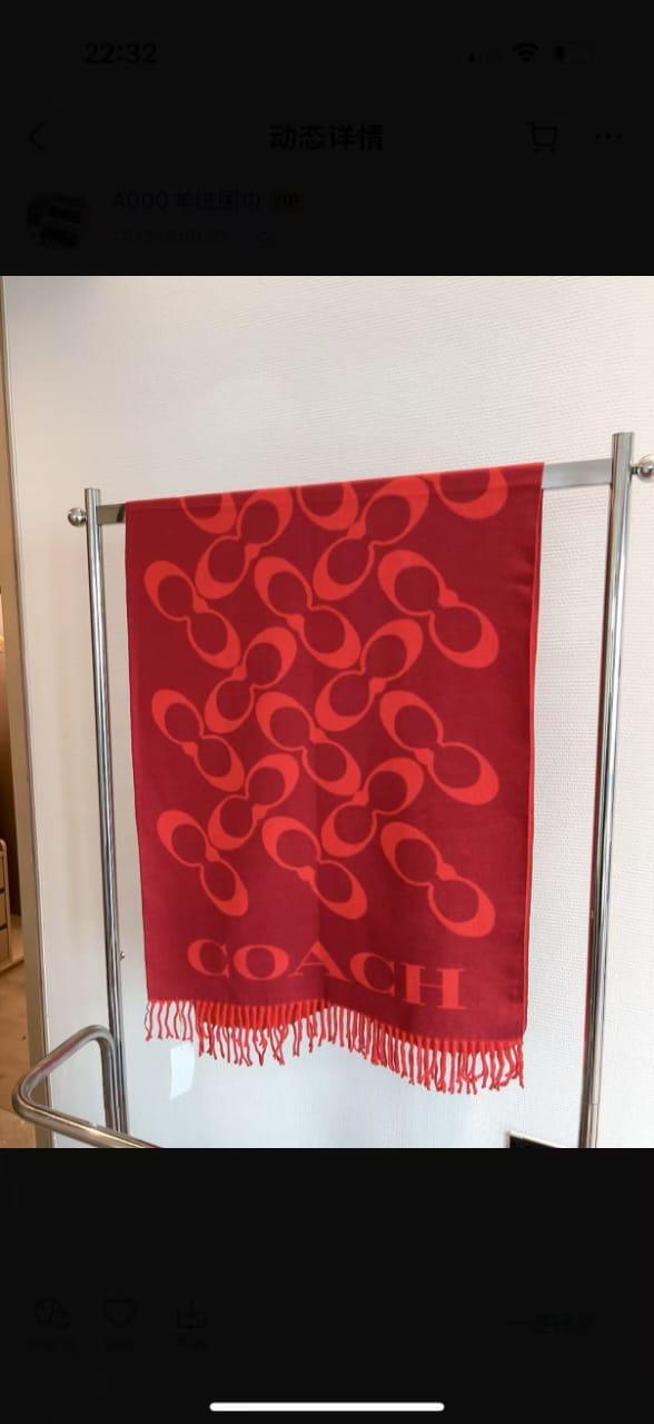 Elegant Reversible wool Blend Scarf in  Modern Pattern