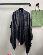 Luxury Black Monogram Shawl – Premium Fashion Edition
