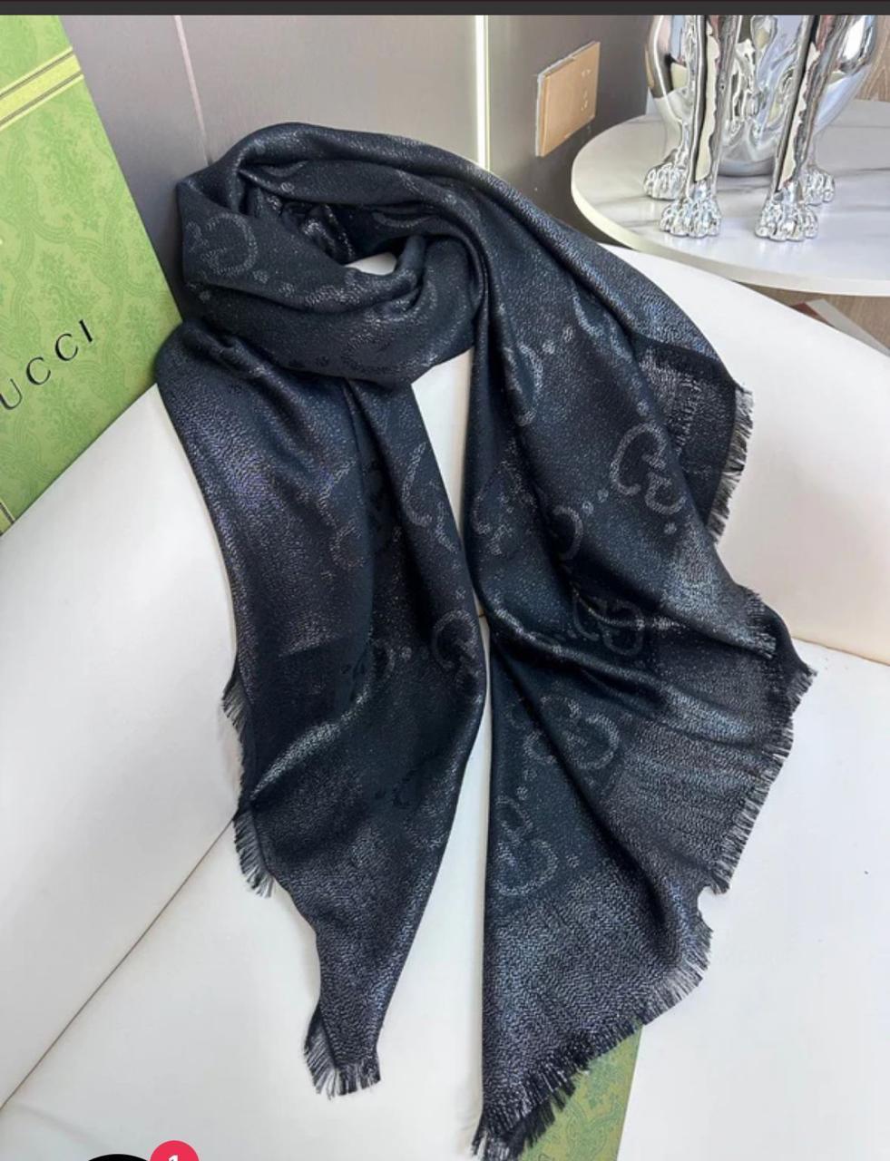 Luxury Black Monogram Shawl – Premium Fashion Edition
