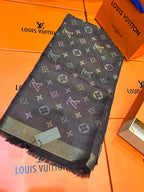 Luxury Multitone Designer Monogram Shawl – Premium LV-Inspired Winter Wrap