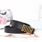 Premium Gold Letter Buckle Leather Belt