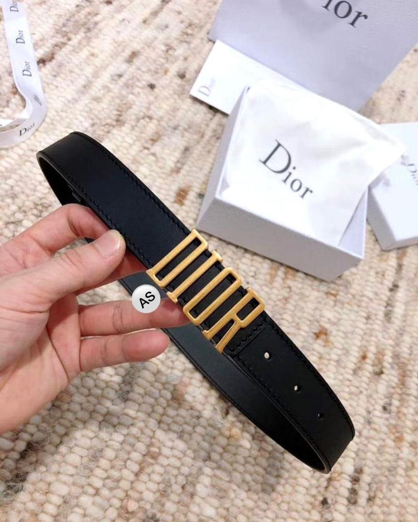 Premium Gold Letter Buckle Leather Belt