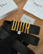 Premium Gold Letter Buckle Leather Belt