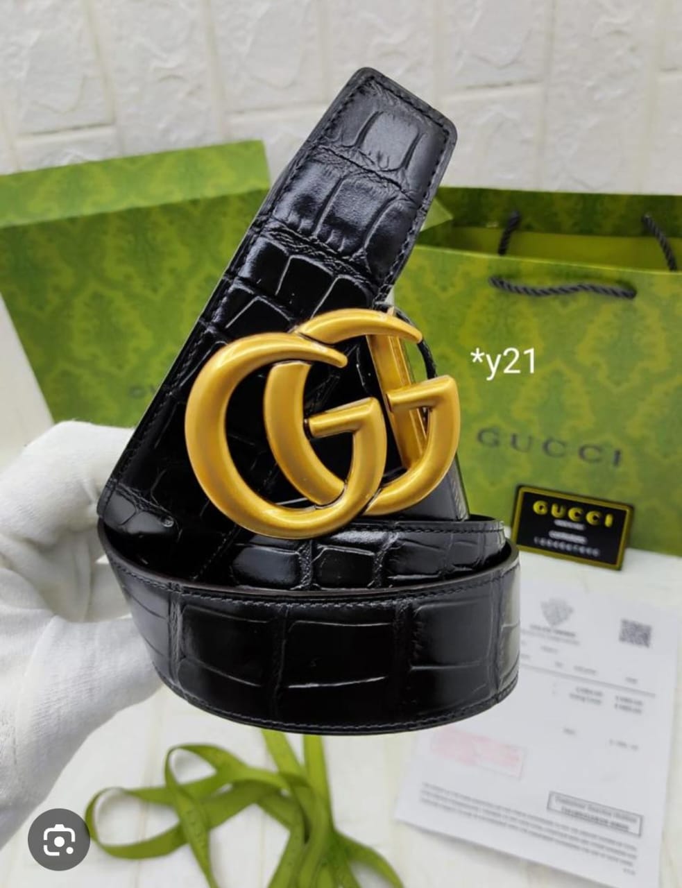 Luxury Croc-Texture Belt with Bold Double-Ring Buckle