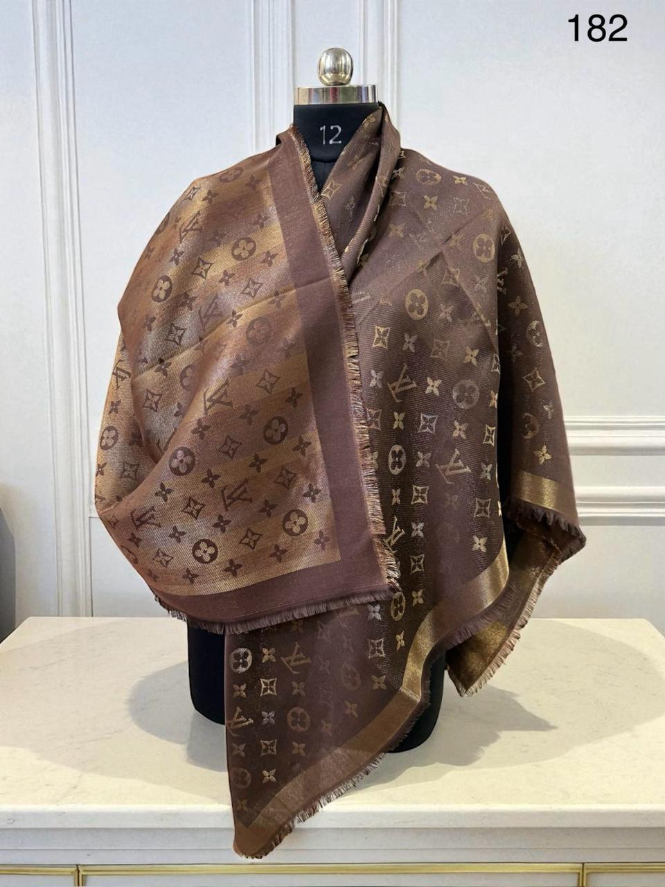 Luxury-Inspired Monogram Winter Shawl