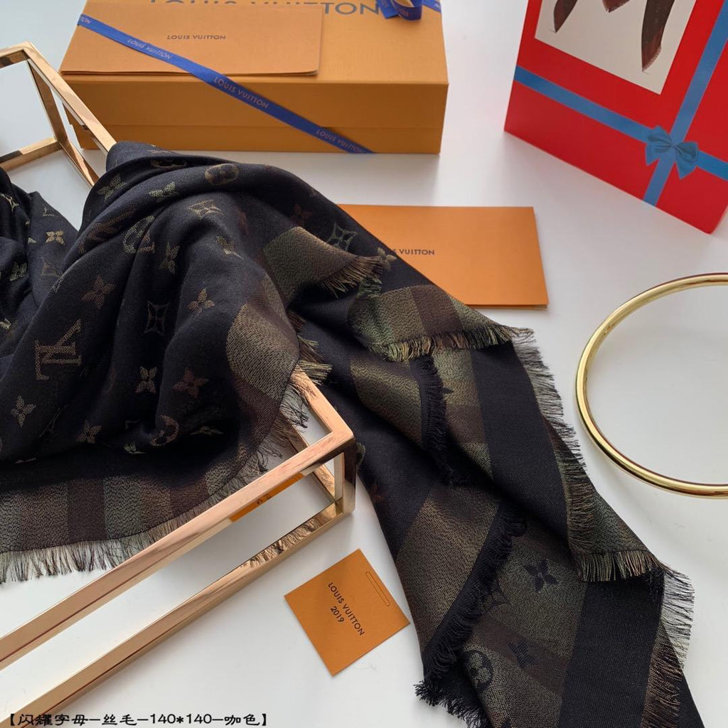 Luxury-Inspired Monogram Winter Shawl