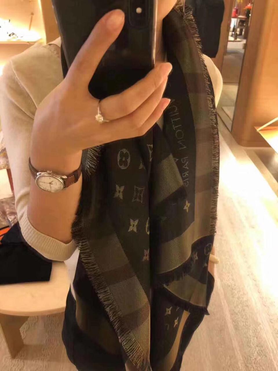 Luxury-Inspired Monogram Winter Shawl