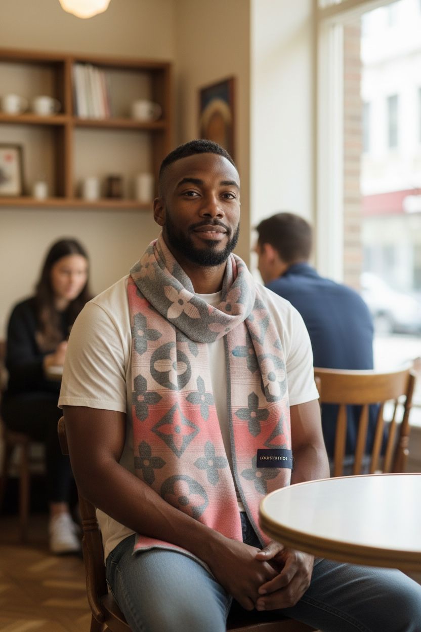 Printed Winter Wrap for Men & Women | Warm Soft Knit Scarf