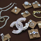 Crystal Baguette Brooch with Pearl Accent Design