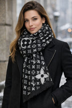 Unisex Designer Monogram Stole – Premium Winter Fashion Wrap