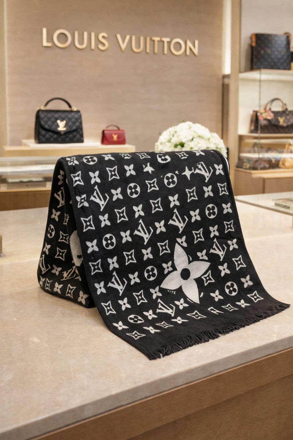 Unisex Designer Monogram Stole – Premium Winter Fashion Wrap