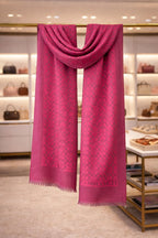 Elegant Monogram Pattern Soft Wrap Scarf for Women