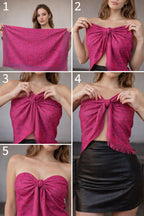 Elegant Monogram Pattern Soft Wrap Scarf for Women