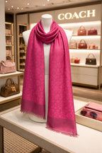 Elegant Monogram Pattern Soft Wrap Scarf for Women