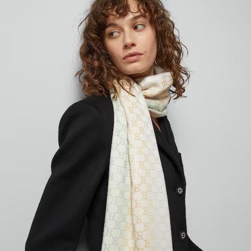 Luxury Patterned Winter Scarf with Fringe Finish