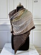 Luxury Patterned Winter Scarf with Fringe Finish