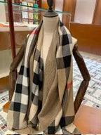 Classic Checkered Winter Shawl with Soft Textured Finish