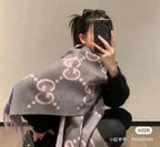 Luxury Monogram Pattern Winter Shawl