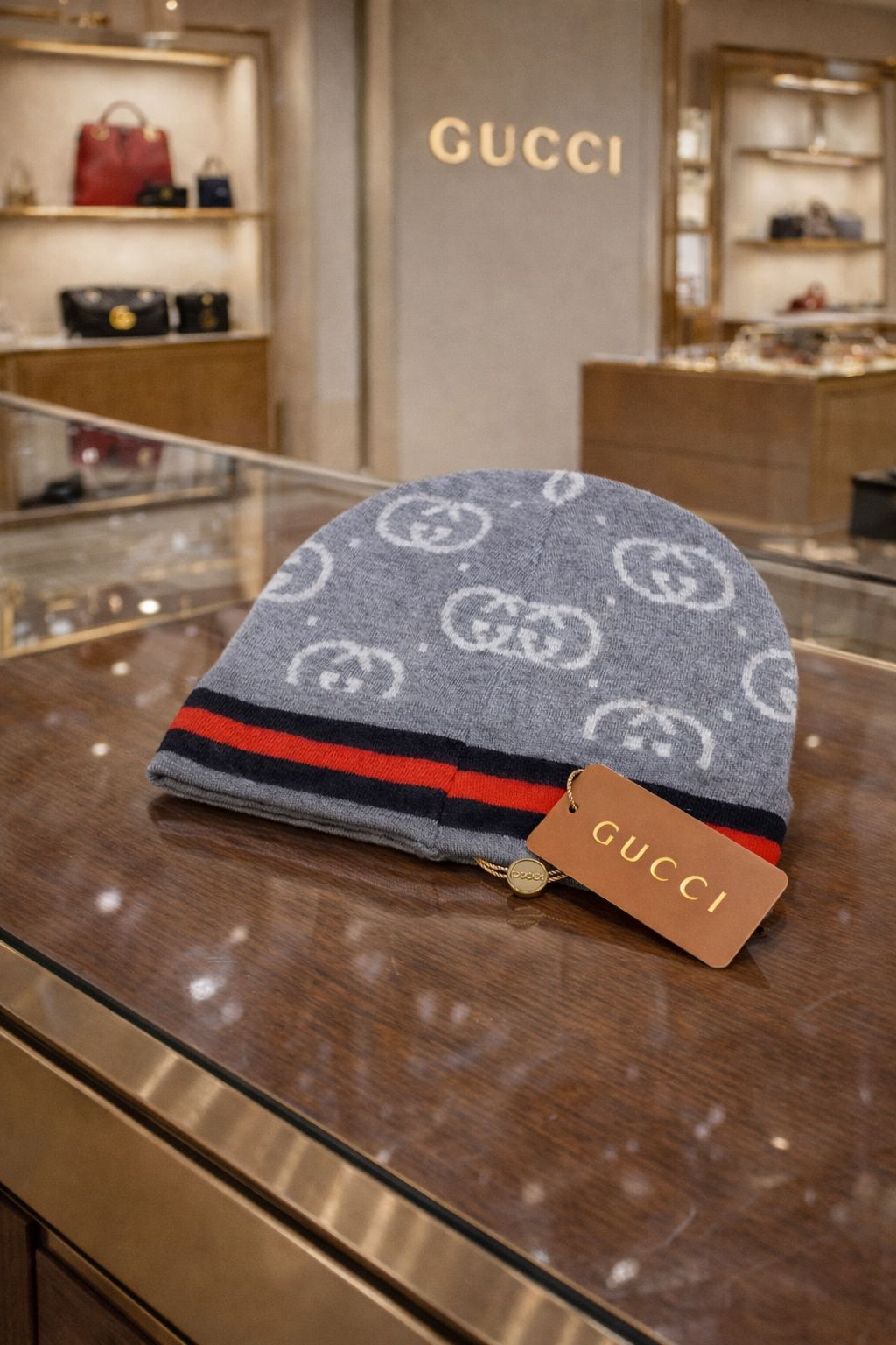Winter Knit Beanie Cap with Classic Pattern Design