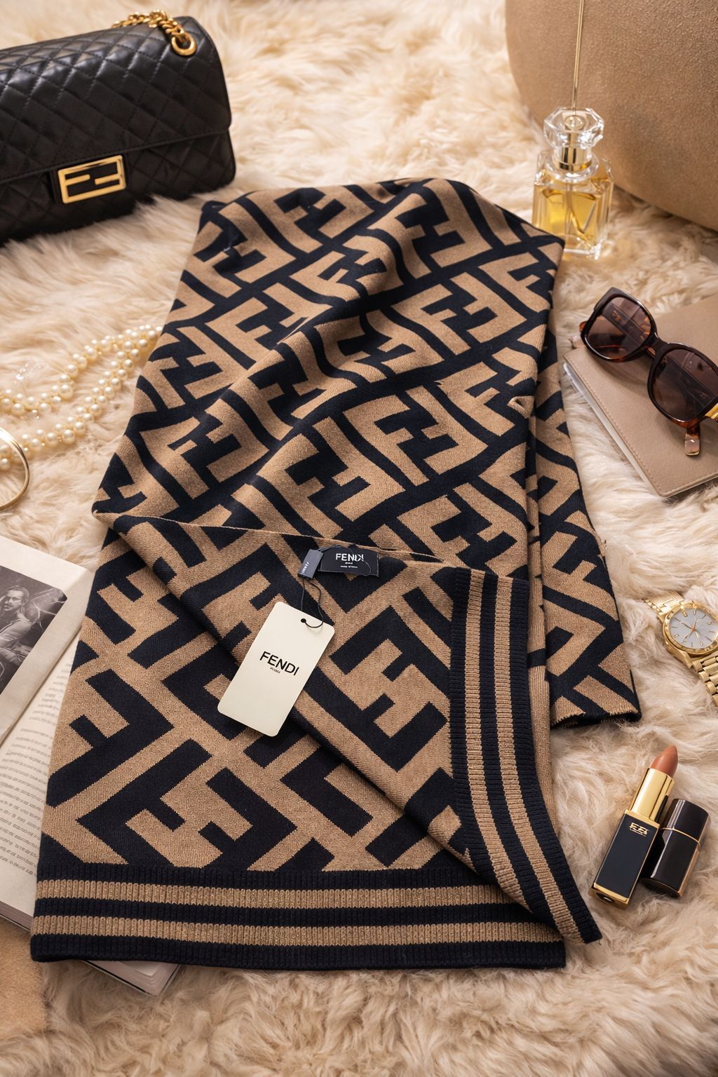 Premium Geometric Knit Winter Scarf for Men & Women