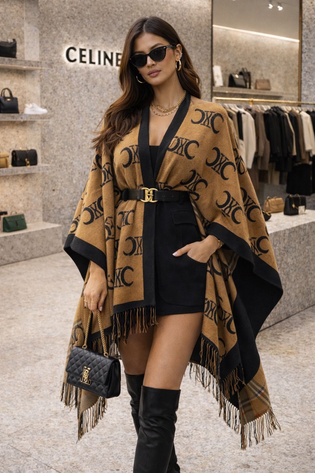 Luxury Monogram Style Winter Stole for Men & Women