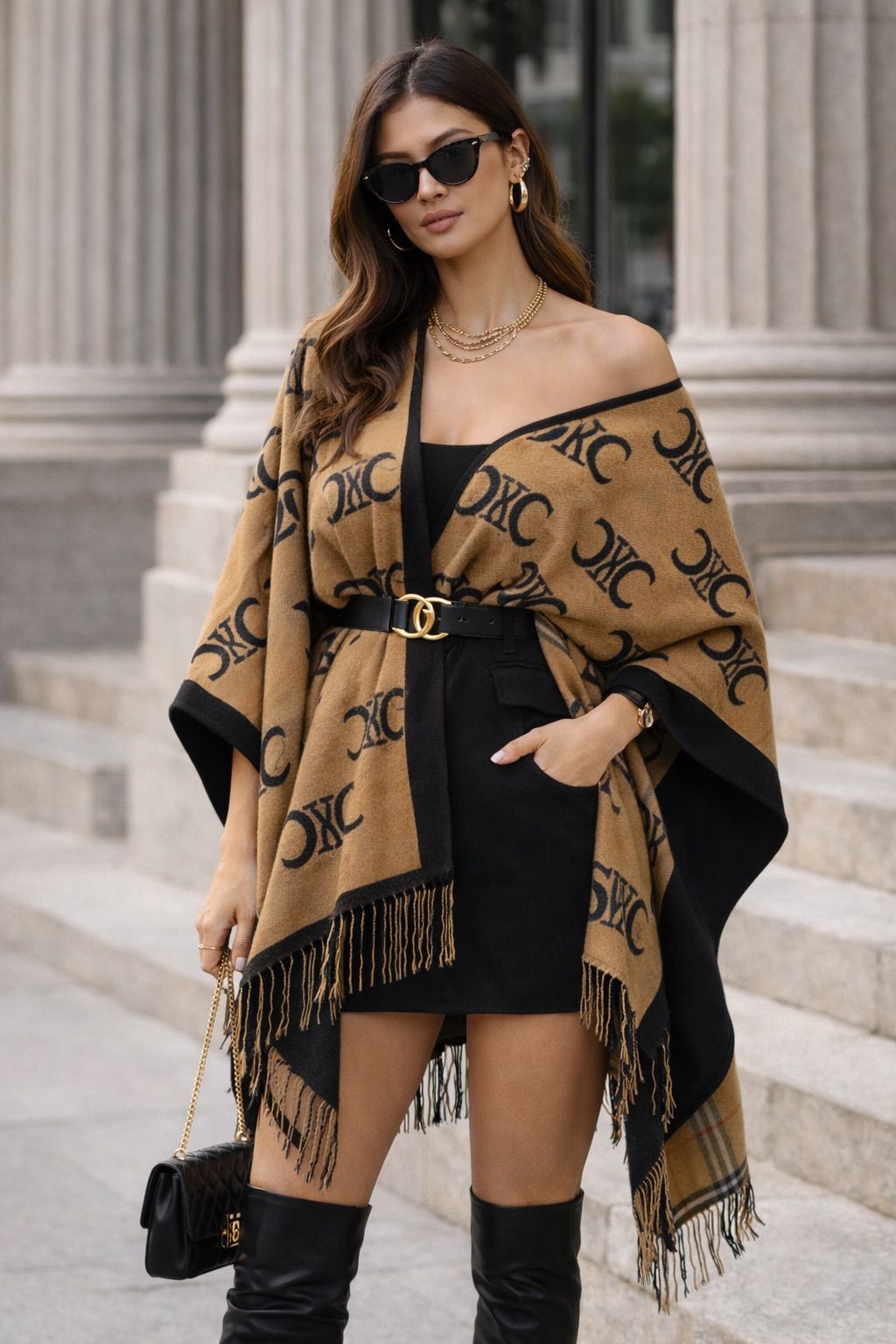 Luxury Monogram Style Winter Stole for Men & Women