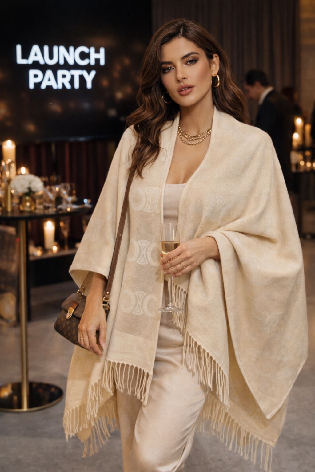 Luxury Monogram Style Winter Stole for Men & Women