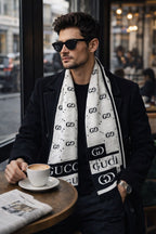 Luxury Monogram Pattern Winter Muffler for Men & Women