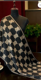 Elegant Monogram Pattern Luxury Winter Stole