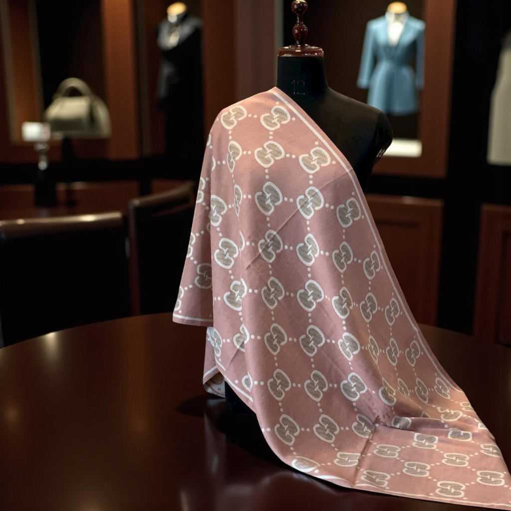 Elegant Monogram Pattern Luxury Winter Stole