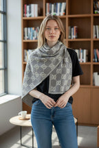 Elegant Monogram Pattern Luxury Winter Stole