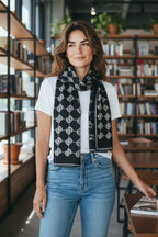 Elegant Monogram Pattern Luxury Winter Stole