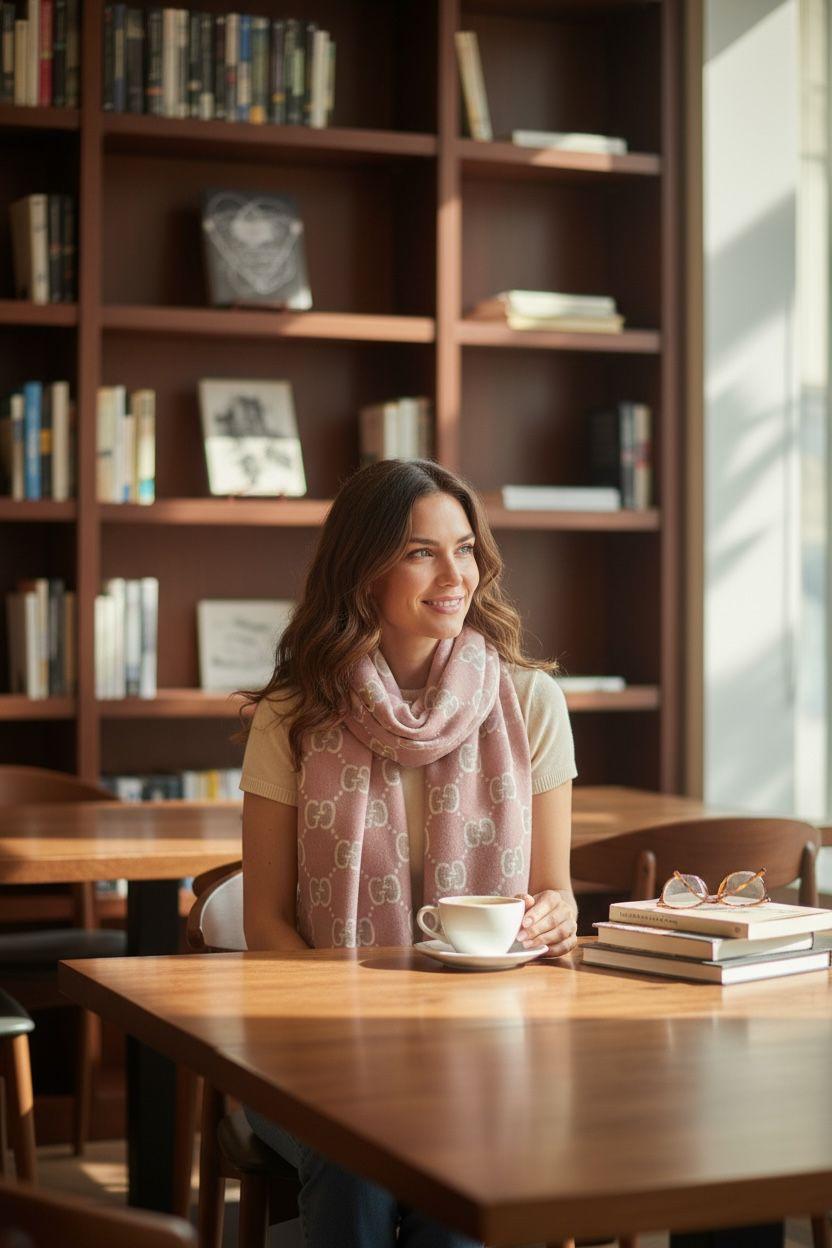 Elegant Monogram Pattern Luxury Winter Stole