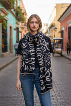 Unisex Winter Wool Blend Shawl – Soft Printed Wrap