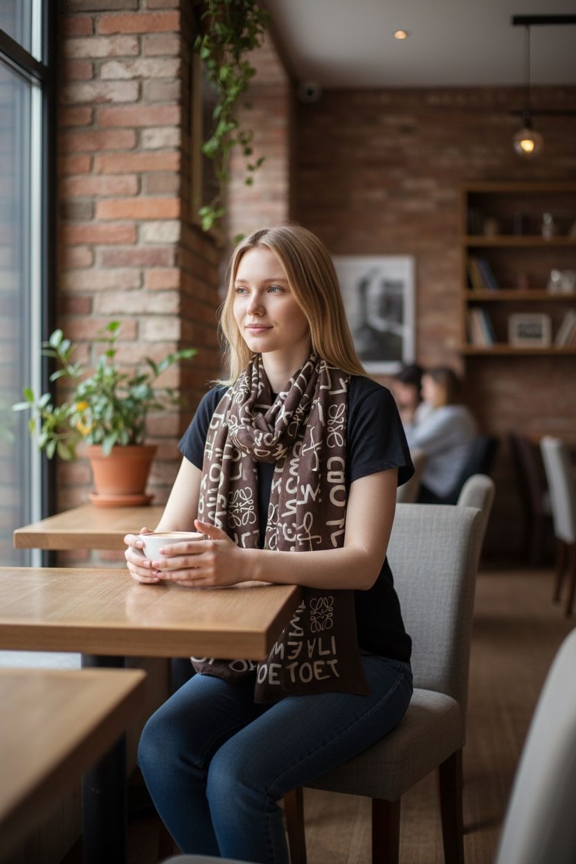 Unisex Winter Wool Blend Shawl – Soft Printed Wrap