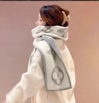 Unisex Winter Wool Blend Stole – Soft Icon Pattern Wrap