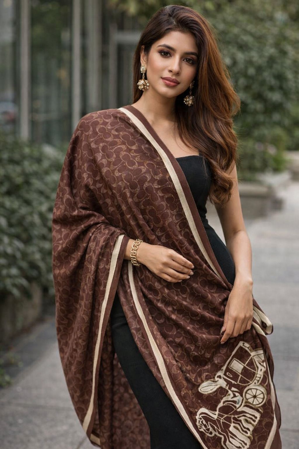 Unisex Designer Pattern Stole – Soft Winter Fashion Wrap