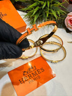 Luxury Enamel Finish Adjustable Bracelet – Elegant Gold Tone