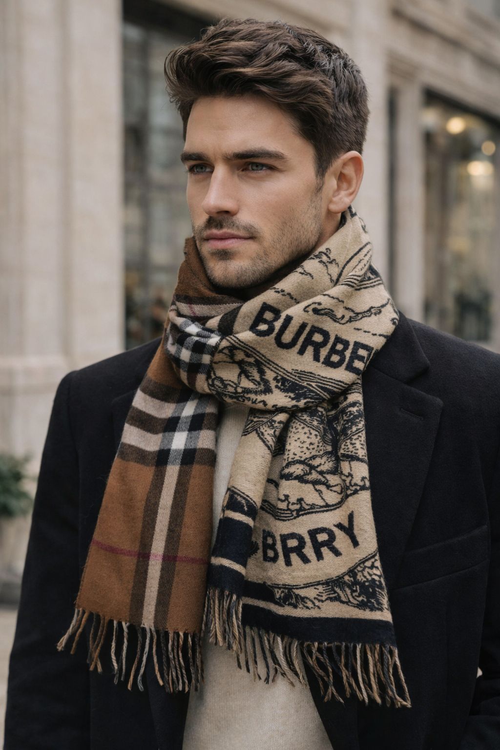 Classic Check & Heritage Print Winter Scarf – Unisex