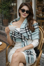 Classic Check Winter Scarf with Fringe Finish – Unisex