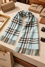 Classic Check Winter Scarf with Fringe Finish – Unisex