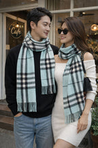 Classic Check Winter Scarf with Fringe Finish – Unisex