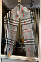 Classic Check Winter Scarf with Fringe Finish – Unisex